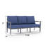 Canapé d'extérieur en aluminium de 78 po de largeur avec accoudoirs et coussins profonds en PEHD aspect bois-2003932629