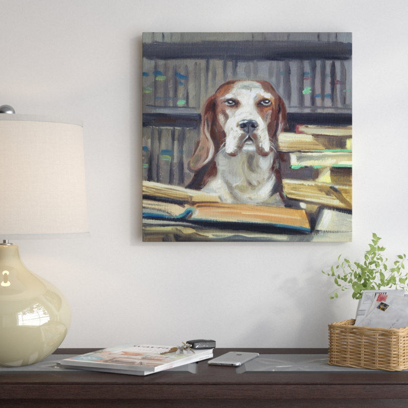 The Librarian by Eyre Tarney - Wrapped Canvas Painting, 102 cm H x 102 cm W x 4 cm D