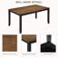 Ensemble de salle à manger de cuisine 6 pièces, table de salle à manger rectangulaire en bois avec 4 chaises rembourrées et un banc