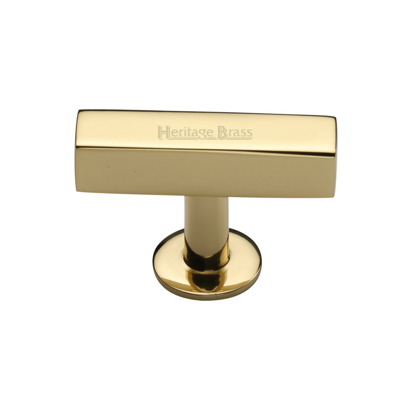 Heritage Brass Cabinet Knob Symmetrical Square Design 44mm