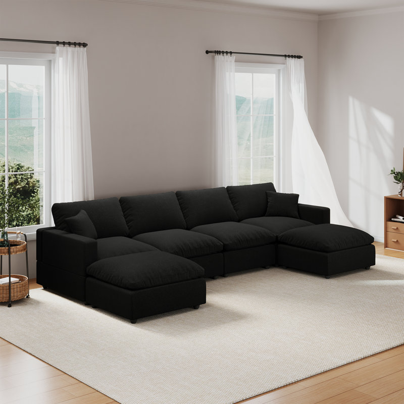 Canapé modulaire rembourré, canapé modulaire Cloud, Noir