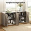 Buffet moderne 4 portes en bois de travertin 66,9 po Corentin avec tablettes réglables pour la cuisine-125370102