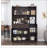 71"Tall Kitchen Pantry Storage Cabinet, Large Capacity Display Cabinet with Reeded Glass Doors and Microwave Stand, Bakers Racks with Storage for Kitchens, Pantry, Living Room