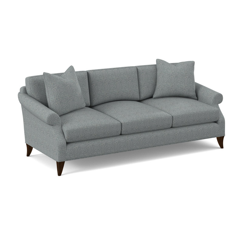 Turner Upholstered 86'' Sofa, American Walnut, Maya Cyan Polyester Blend