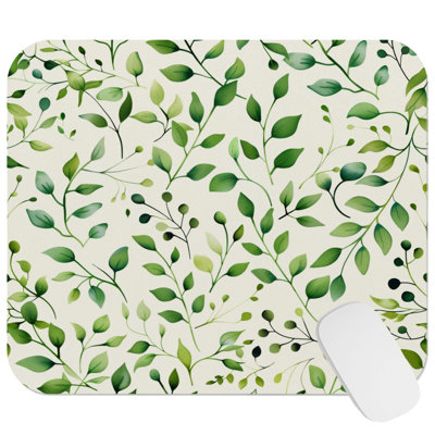 Botanical Green Botanical Plants IX Plant Leaves Cottage & Cottagecore Gaming Cute Office Laptop Desk Pad Gift Mat Square Rectangle Non-Slip Mousepad