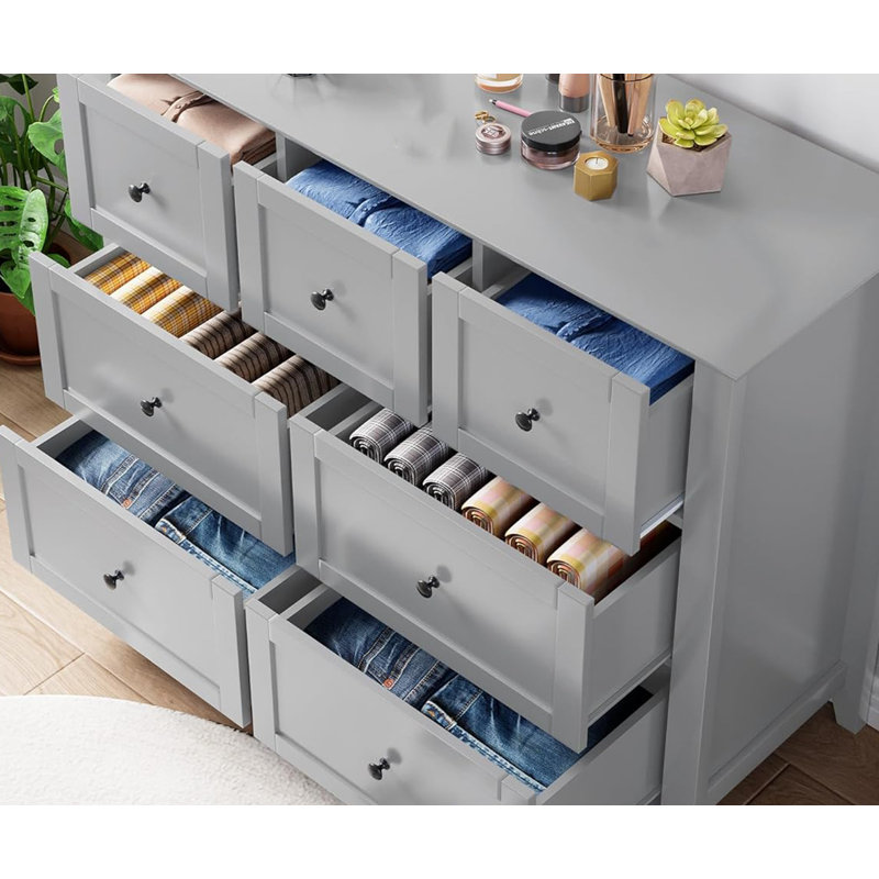 106.4cm W 7 - Drawer Chest of Drawers, Grey