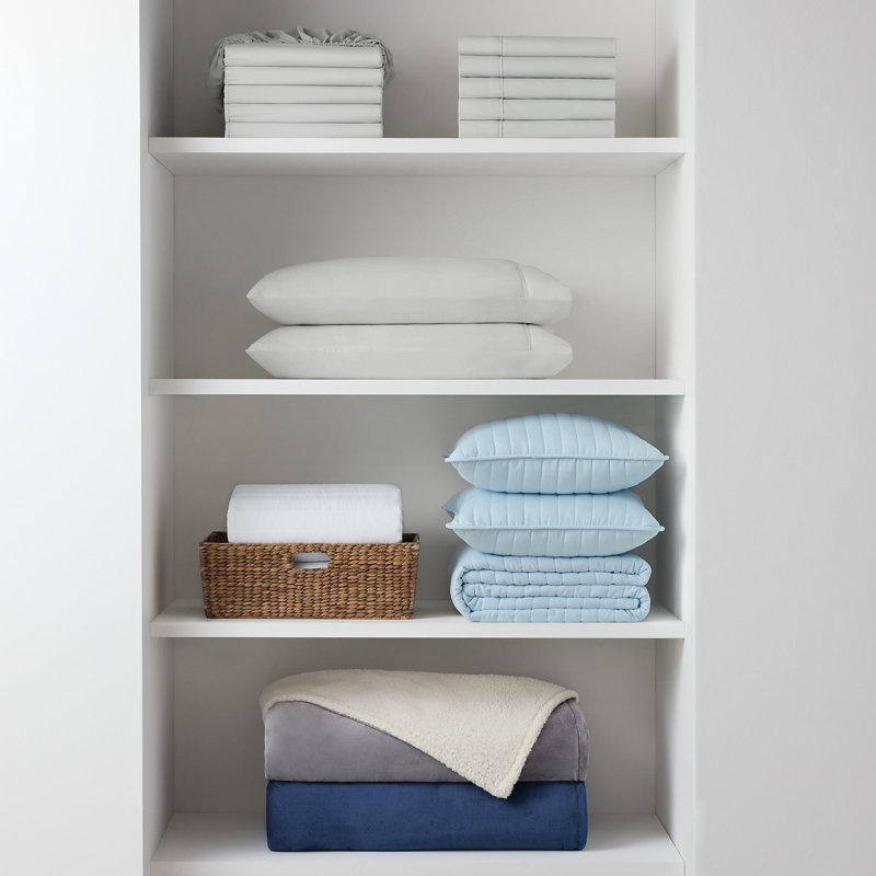 Twin Gray Brushed Microfiber Flat Sheets Set of 6