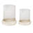 Isadora Glass/Marble Tabletop Hurricane-87237079