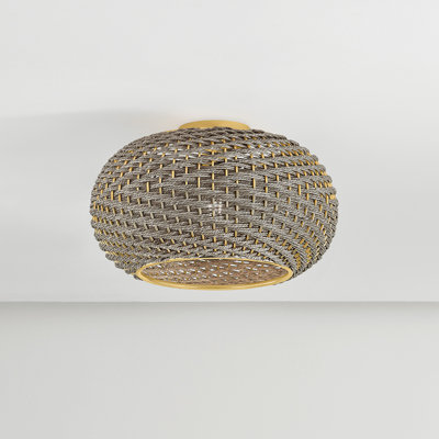 Penarth Flush Mount in Aged Brass