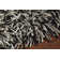 Cyrah Handmade Shag Abstract Black/Brown/Cream Area Rug