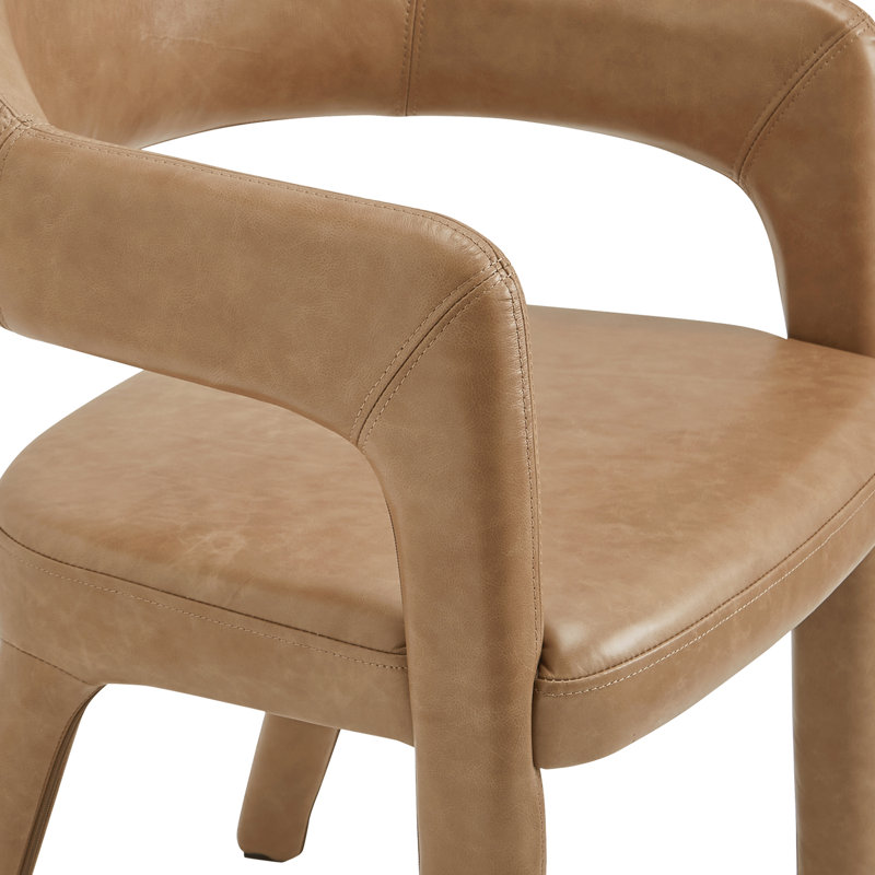 Martens Leather Upholstered Armchair, Brown