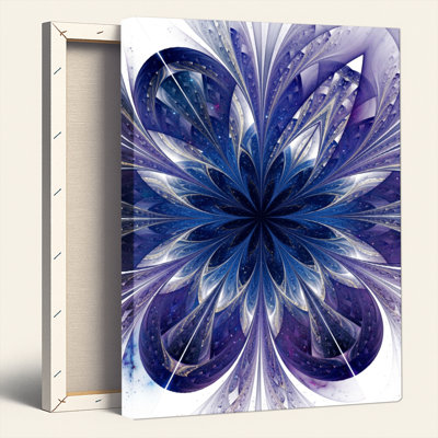 Art mural sur toile Gallery Wrap pour le salon, la chambre à coucher, le bureau ou le vestibule - décoration murale décorative avec motif floral bleu