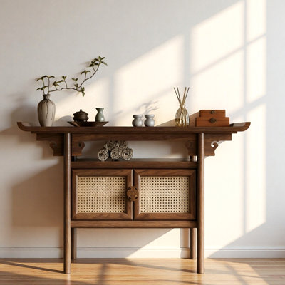New Chinese Style Solid Wood Entrance Table