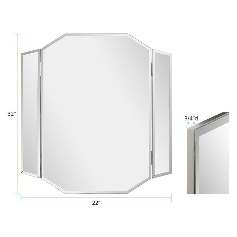 Ohemaa Contemporary Bi-Fold Curved Vanity Mirror