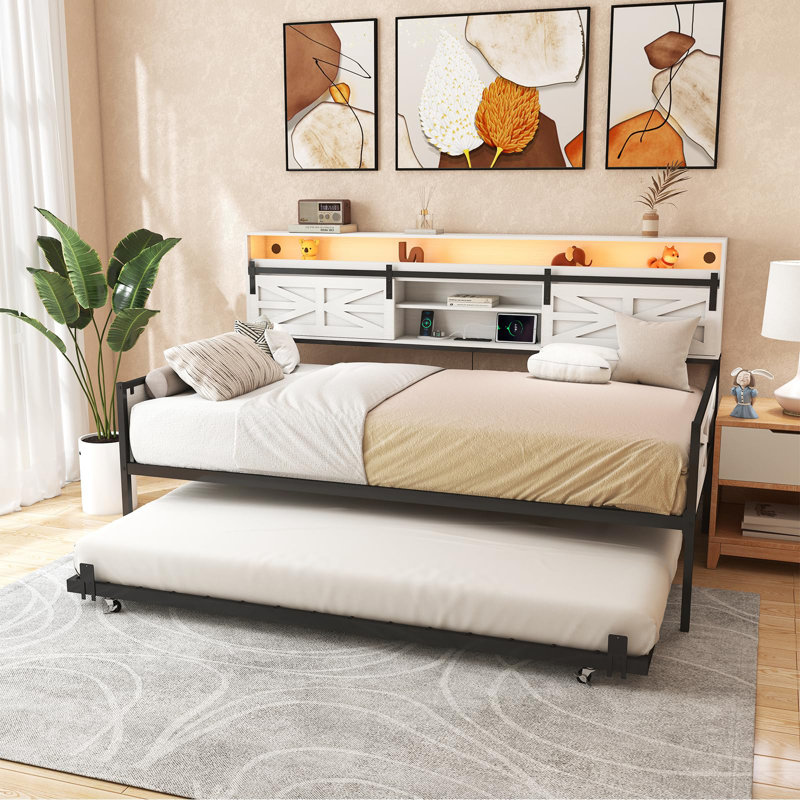 Lit de jour simple avec lit gigogne