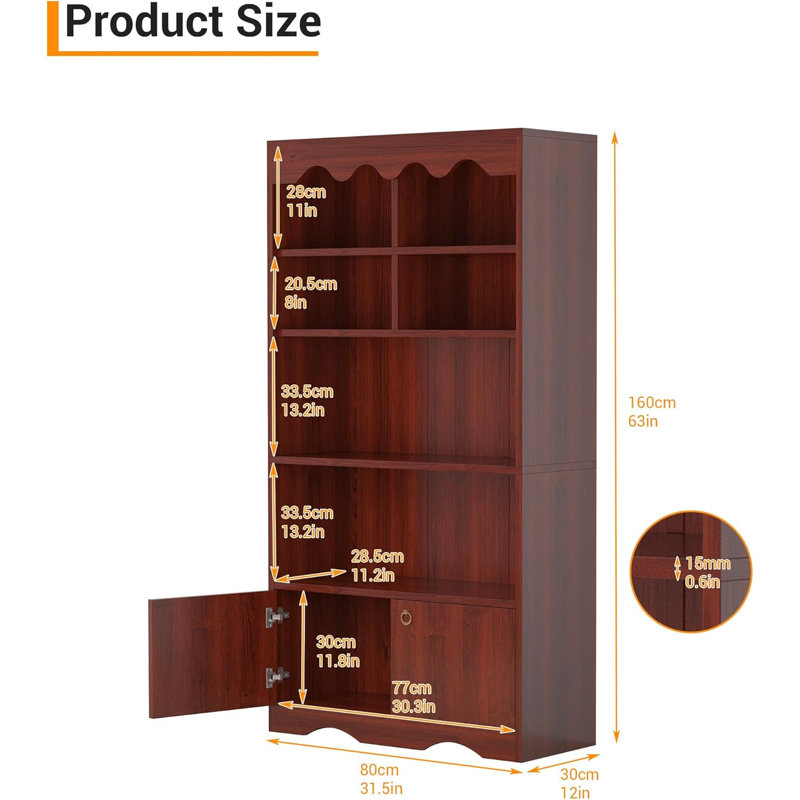 160cm H x 80cm W Bookcase