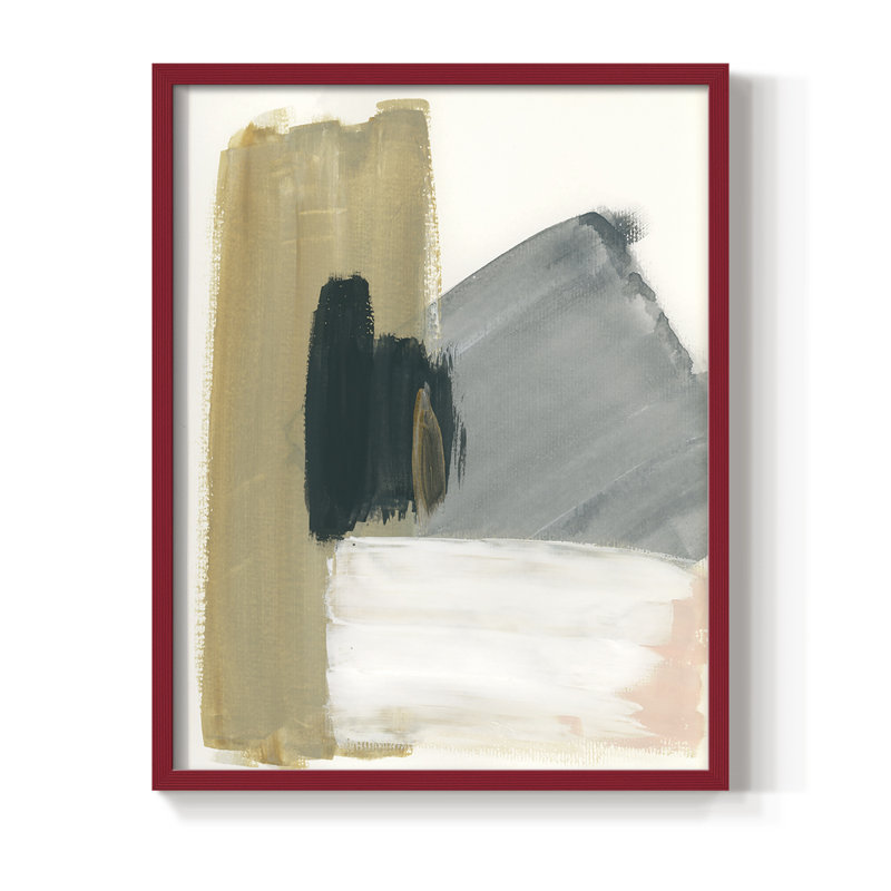Marble Block Symmetry II, reproduction encadrée - bois massif, Cadre simple rouge, H 10 po x l 8 po