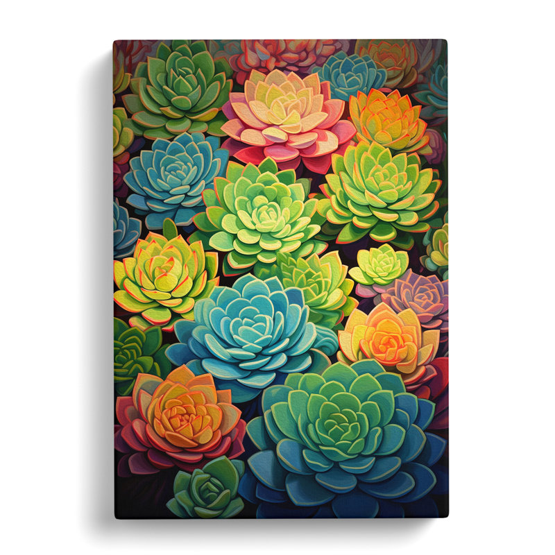 Succulent Orphism - No Frame Print, 50cm H x 35cm W x 3cm D