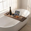 Support de rangement pour baignoire: plateau de baignoire en bois, grande tablette de style champêtre, plateau de baignoire en bois avec poignée, convient pour une utilisation dans la salle de bain, 31 pouces