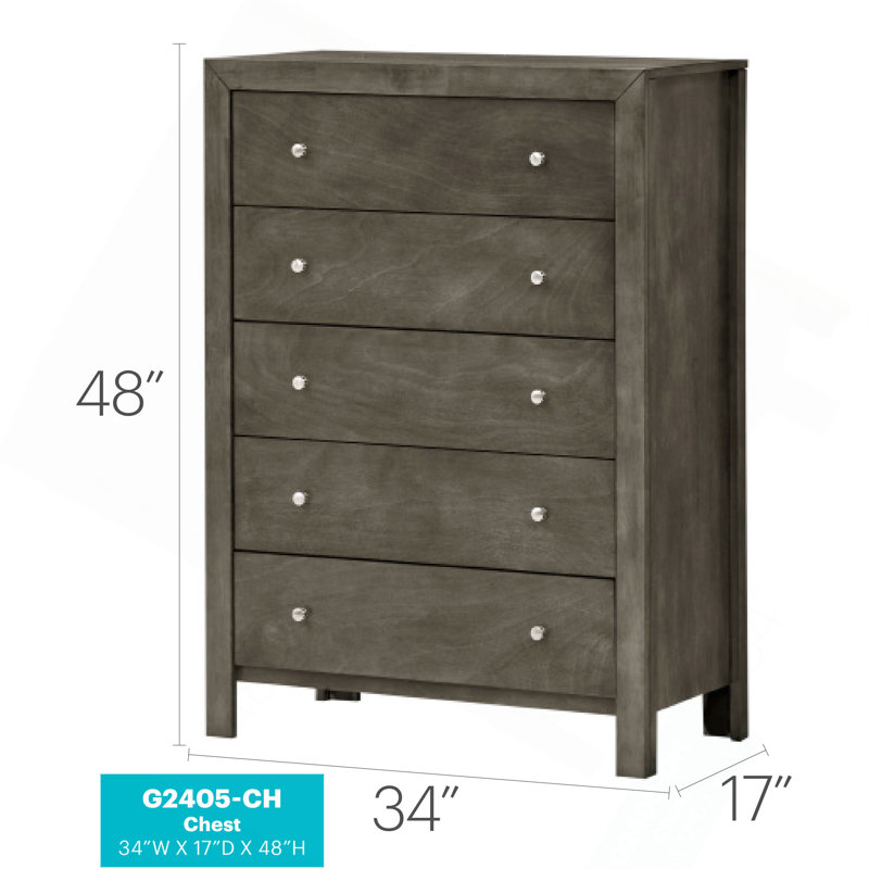 Elegant Transitional Storage Chest In Gray