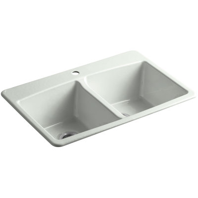 Évier de cuisine à double égalité 33 po x L 22 po x 9 5/8 po