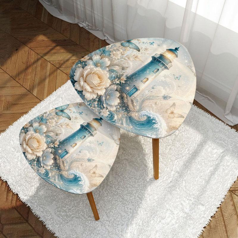 Ensemble de 2 tables d'appoint Triangle
