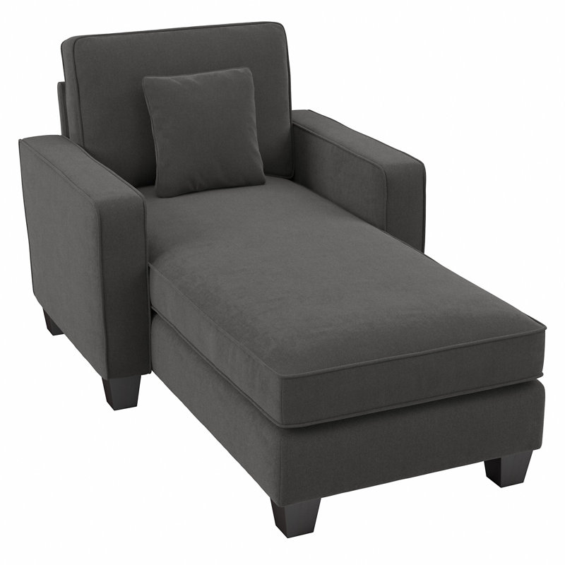 Méridienne Alitza, 100 % polyester gris anthracite