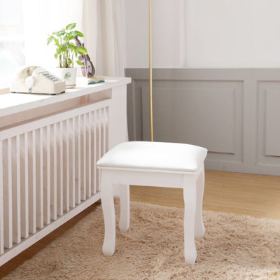 Banc de coiffeuse rembourré avec pieds en bois massif
