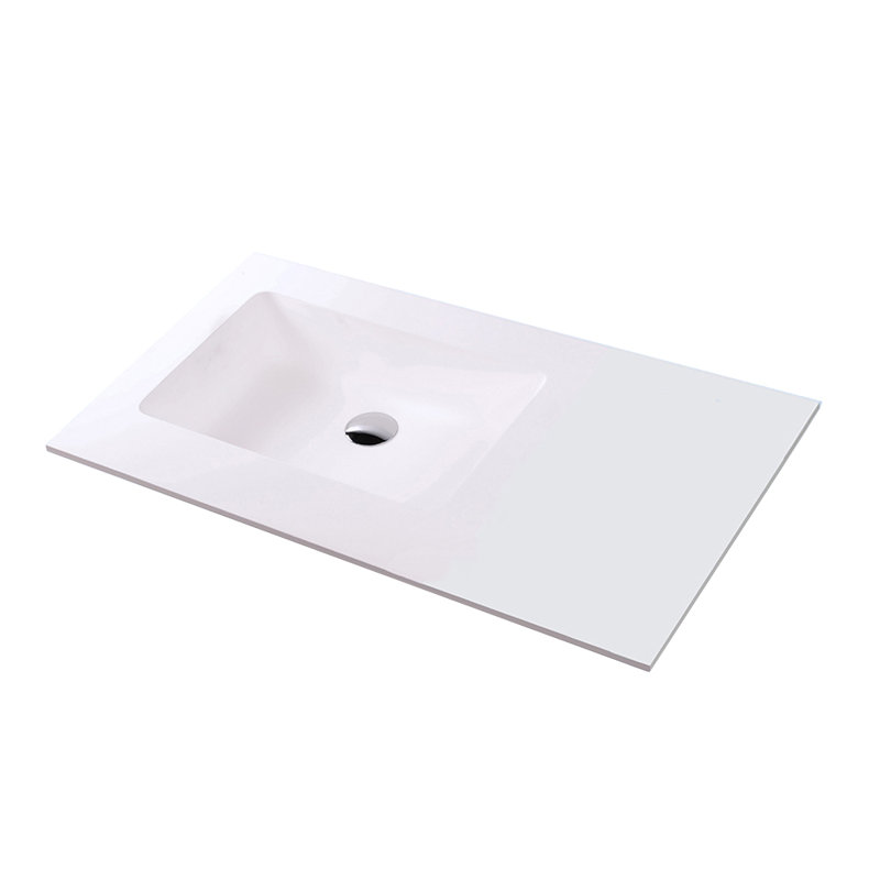 Kubitop 36.5'' W Vanity Top, Gloss White, Left