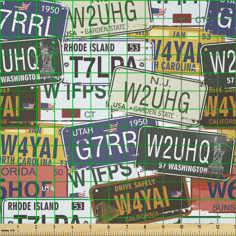 Dessence Retro American Auto License Plates Utah America Rhode Island North Carolina Multi-Purpose Fabric