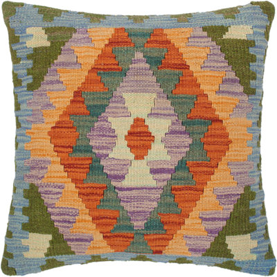 Housse et insert de coussin carré en laine tissée à la main Chrystal