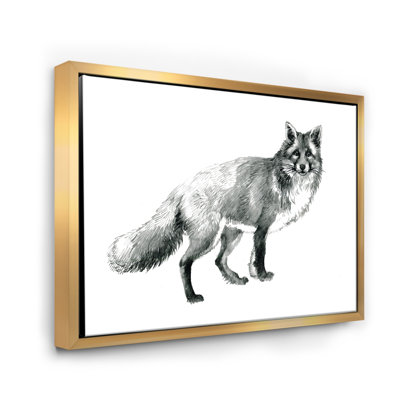 Portrait d'un renard monochrome - reproduction sur toile