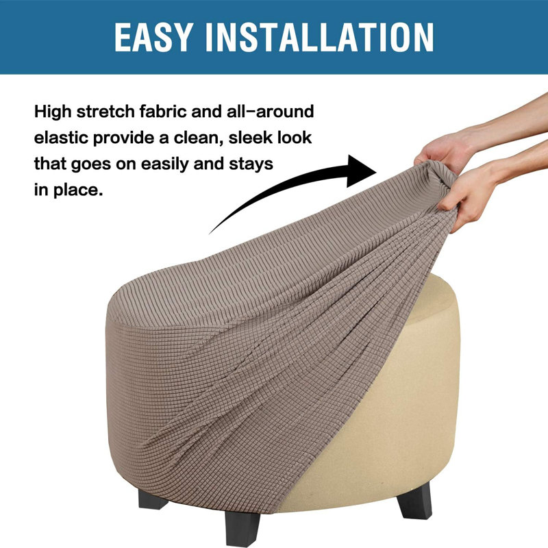 Couvre-pieds extensibles en jacquard à carreaux lavables à la machine et lavables à la machine avec protège-repose-pieds élastique