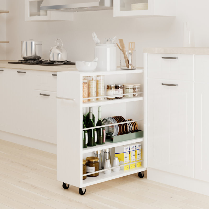 Movable Gap Cabinet, Narrow Storage Cabinet, Black