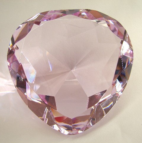 Glass Paper Weight, Pink