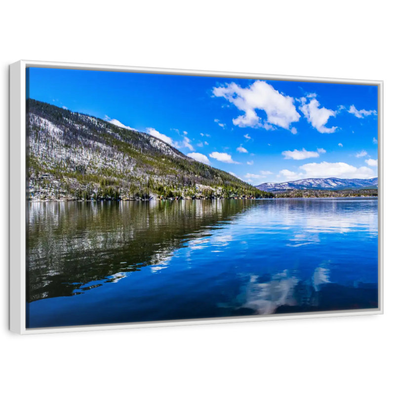 Grand Lake Colorado, 19 po x 13 po, Cadre flottant blanc