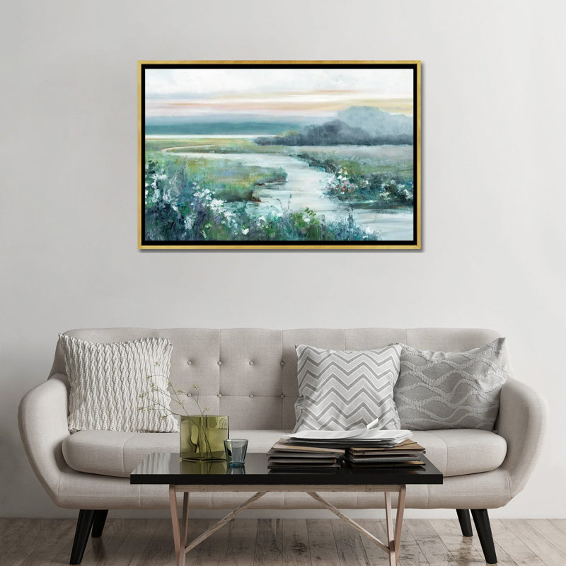 «Eternity in Twilight» par Sally Swatland - reproduction d'art, Toile encadrée, H 32 po x l 48 po, Doré