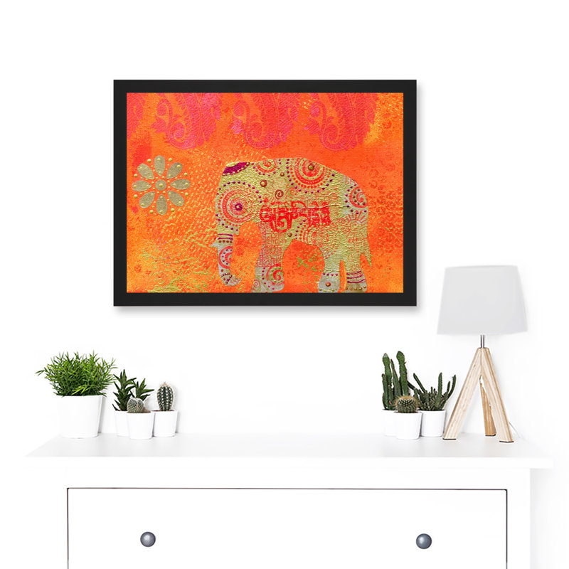 DT Indian Collage Elephant Patterned - Single Picture Frame Art Prints
