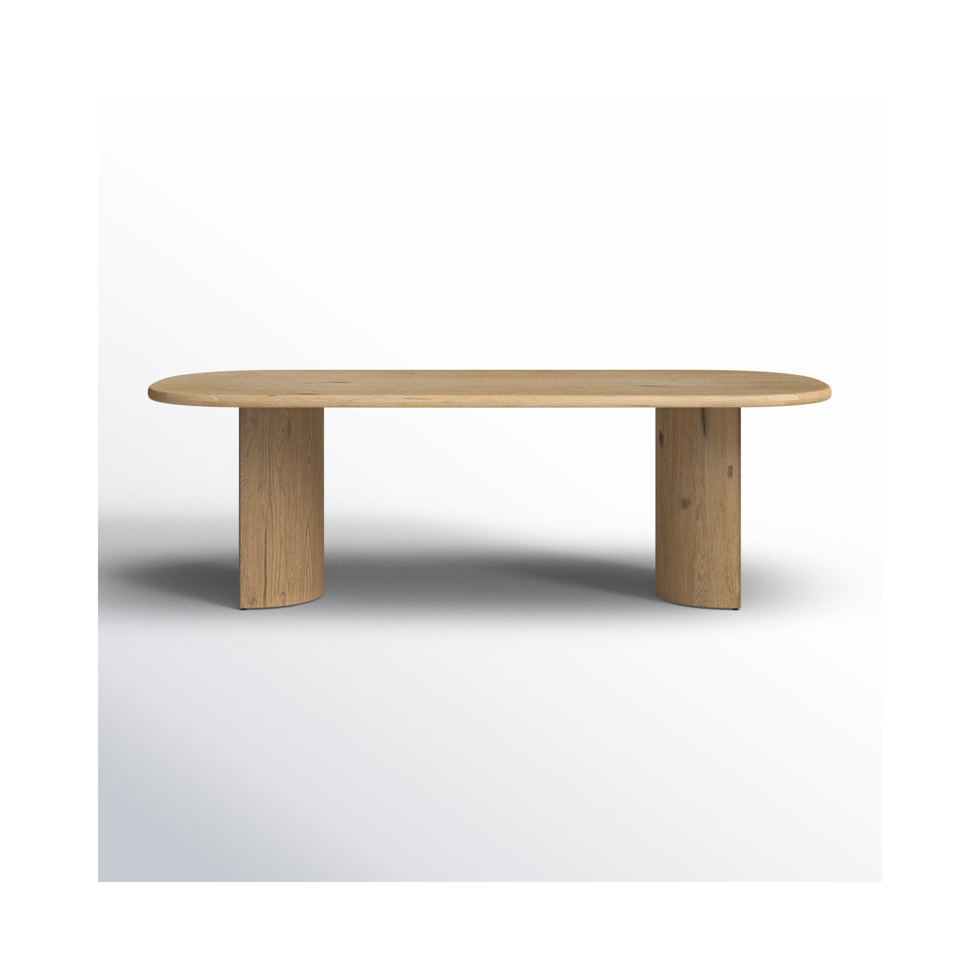Haiden 94'' Double Pedestal Dining Table, Worn Oak Veneer, 30" H x 94" W x 42" D