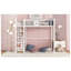 Lit mezzanine en métal avec tablettes à 4 niveaux et rangement-2055445010