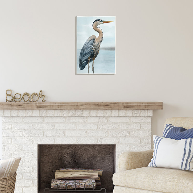 «Stupell Industries Coastal Heron Portrait» par Grace Popp, H 19 po x l 13 po x P 0,5 po