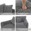 Ensemble de canapé et causeuse à assise profonde 2 pièces en chenille gris