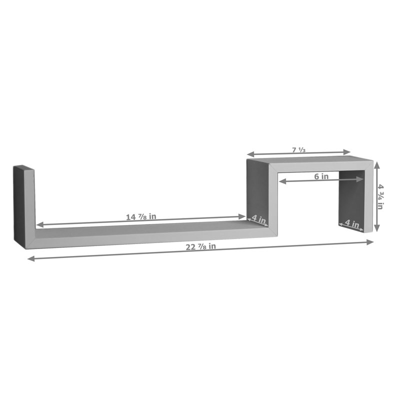 Taylorsville Asymmetrical Floating Shelves, White