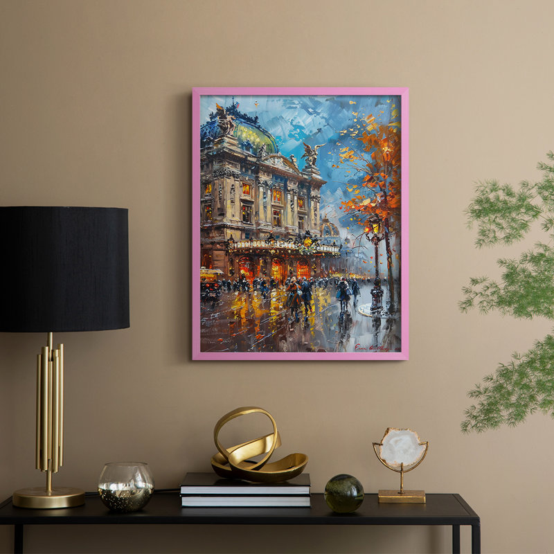 LANDSCAPES Series CECXLII, reproduction encadrée - bois massif, Rose, H 11 po x l 9 po