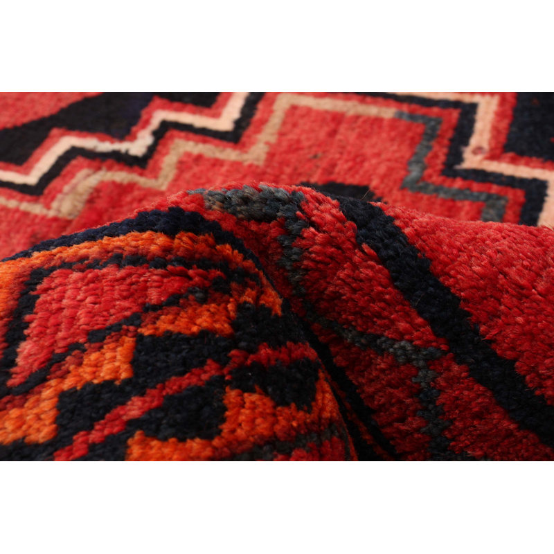 Tapis noir / rouge 4 pi 9 po x 9 pi 5 po Ayven One-of-a-Kind Ayven