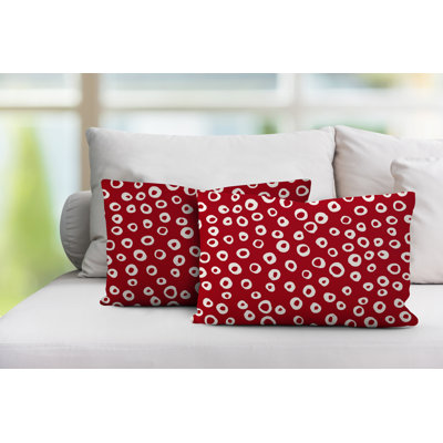 Polka Dots Outdoor Reversible Throw Pillow