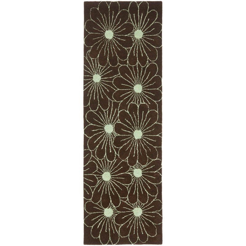 Avayah Soho Hand Tufted Wool And Viscose Floral Rug, Runner 2'6" x 8'