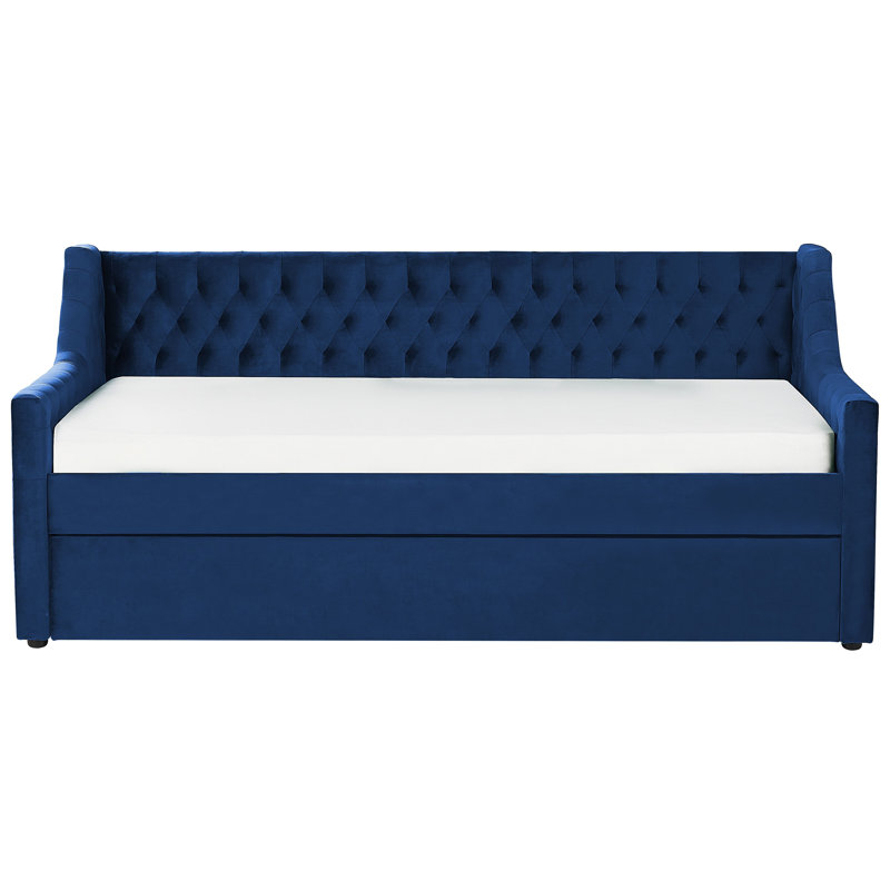 Picidae Upholstered Daybed with Trundle, Blue, Single (3')