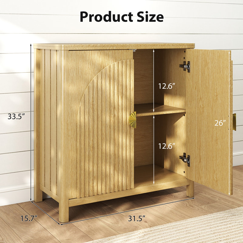 31.5" Accent Cabinet With Adjustable Shelves, Natural