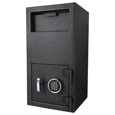 Steel Digital Keypad Depository Safe with Anti-Fish Baffle, Black